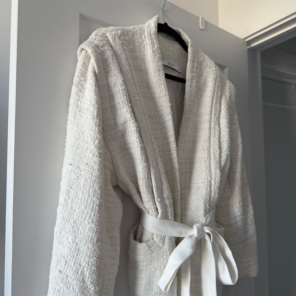 IRO Paris cream cotton tweed boucle belted Ankyl jacket - size FR 36 (US 6) - Picture 5 of 12